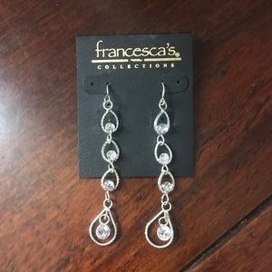 Francesca's Diamond Tear drop Earrings